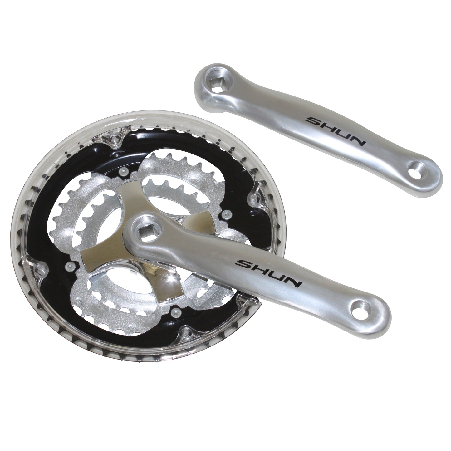 Pédalier VTT PCP alu argent 170 48x38x28