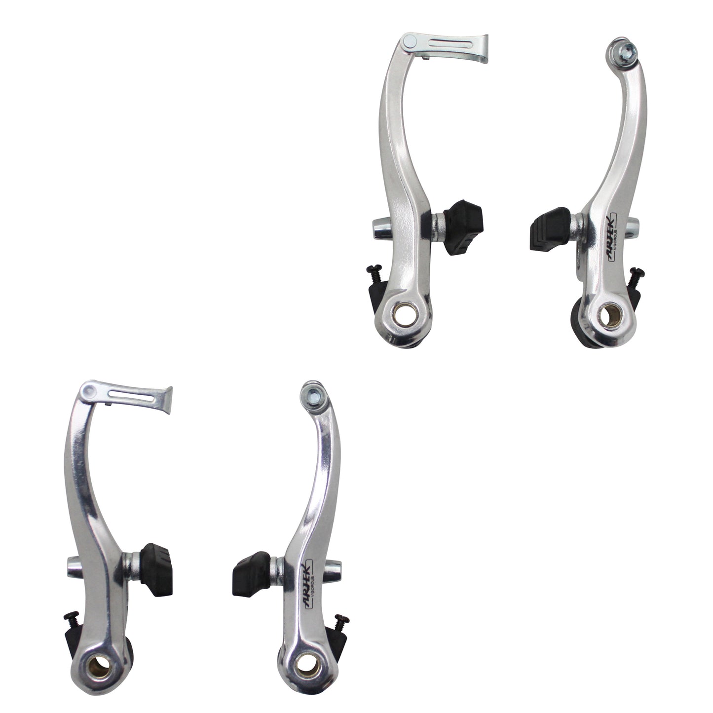 Etrier frein VTT/city v/brake alu argent (2 paires) 110mm compatible garde-boue
