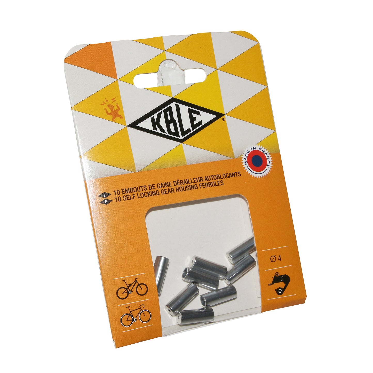 Self-locking ferrule for 4mm casing, silver (pack of 10)
