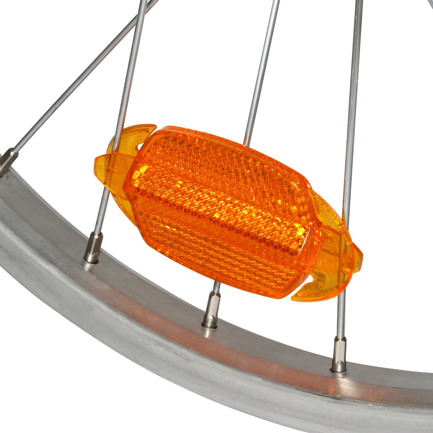Catadioptre - réflecteur de roue vélo orange fluo vendu à l'unité -homologue er11 PCP