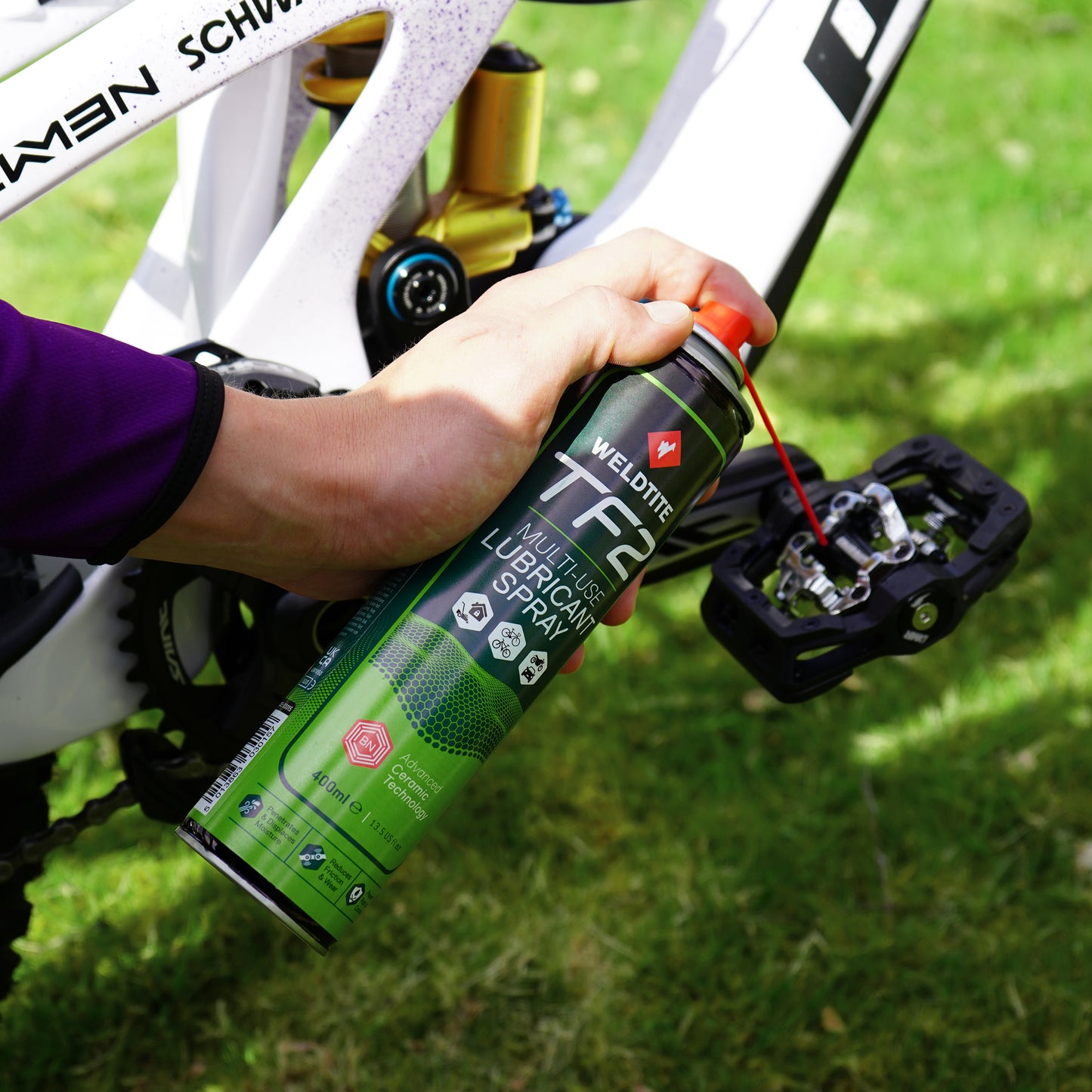 Lubrifiant vélo multi/usage Weldtite TF2 céramique (aérosol 400ml)