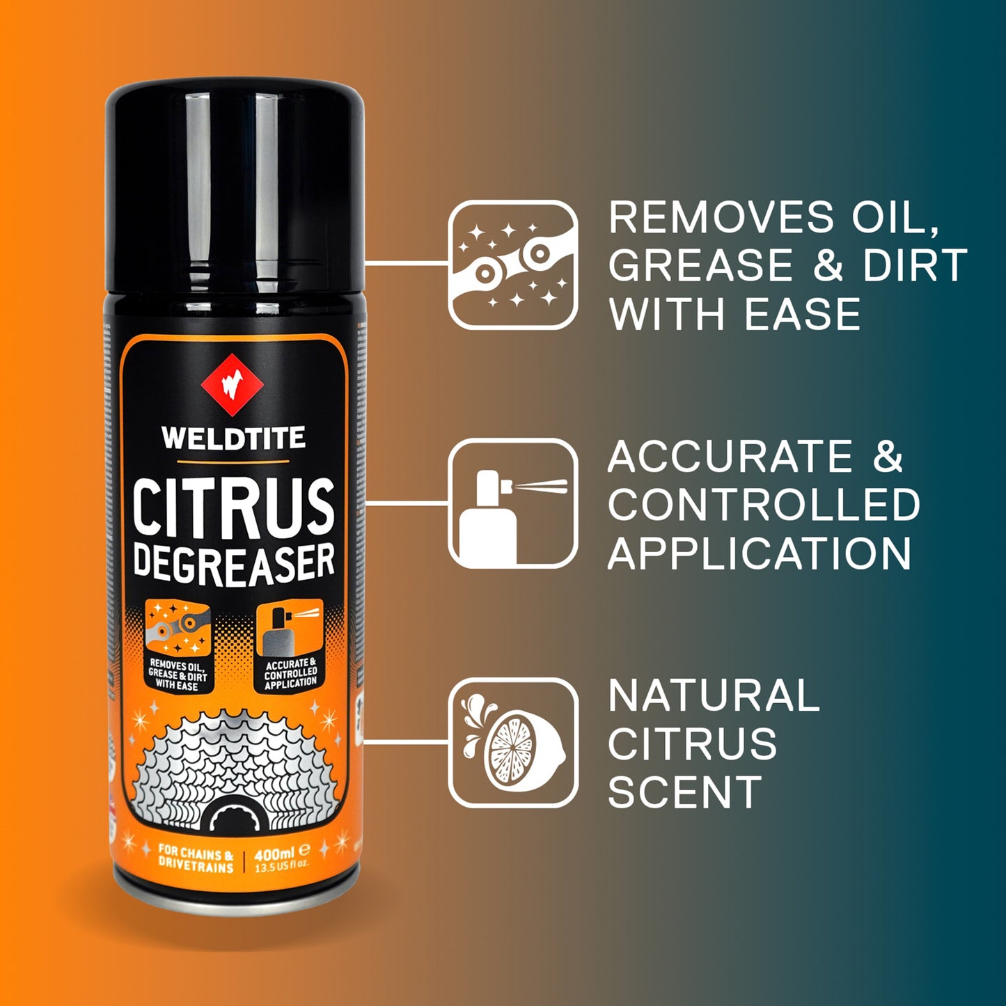 Dégraissant Weldtite citrus pour transmission (aérosol 400ml)