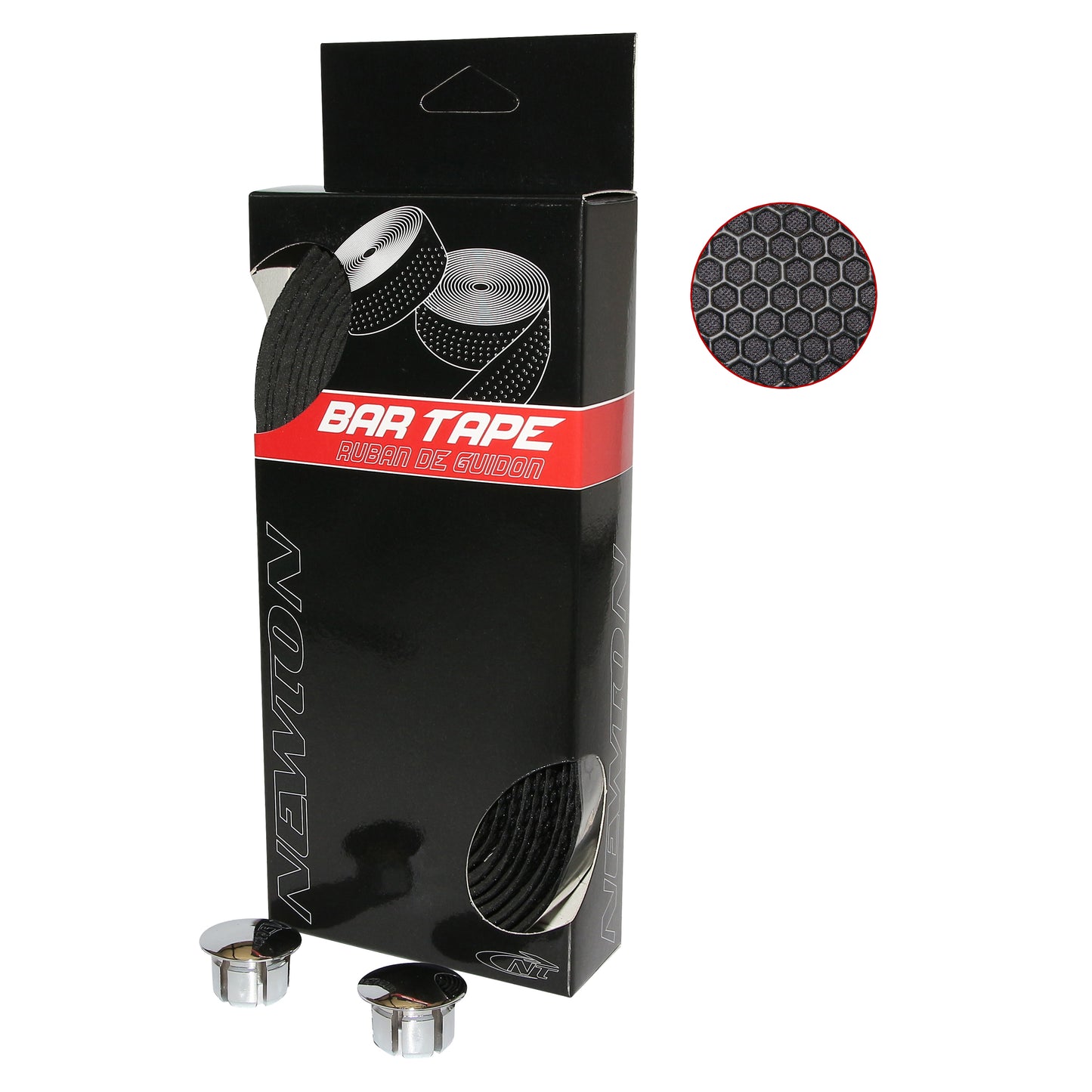 Ruban guidon Newton silicone noir avec bouchons