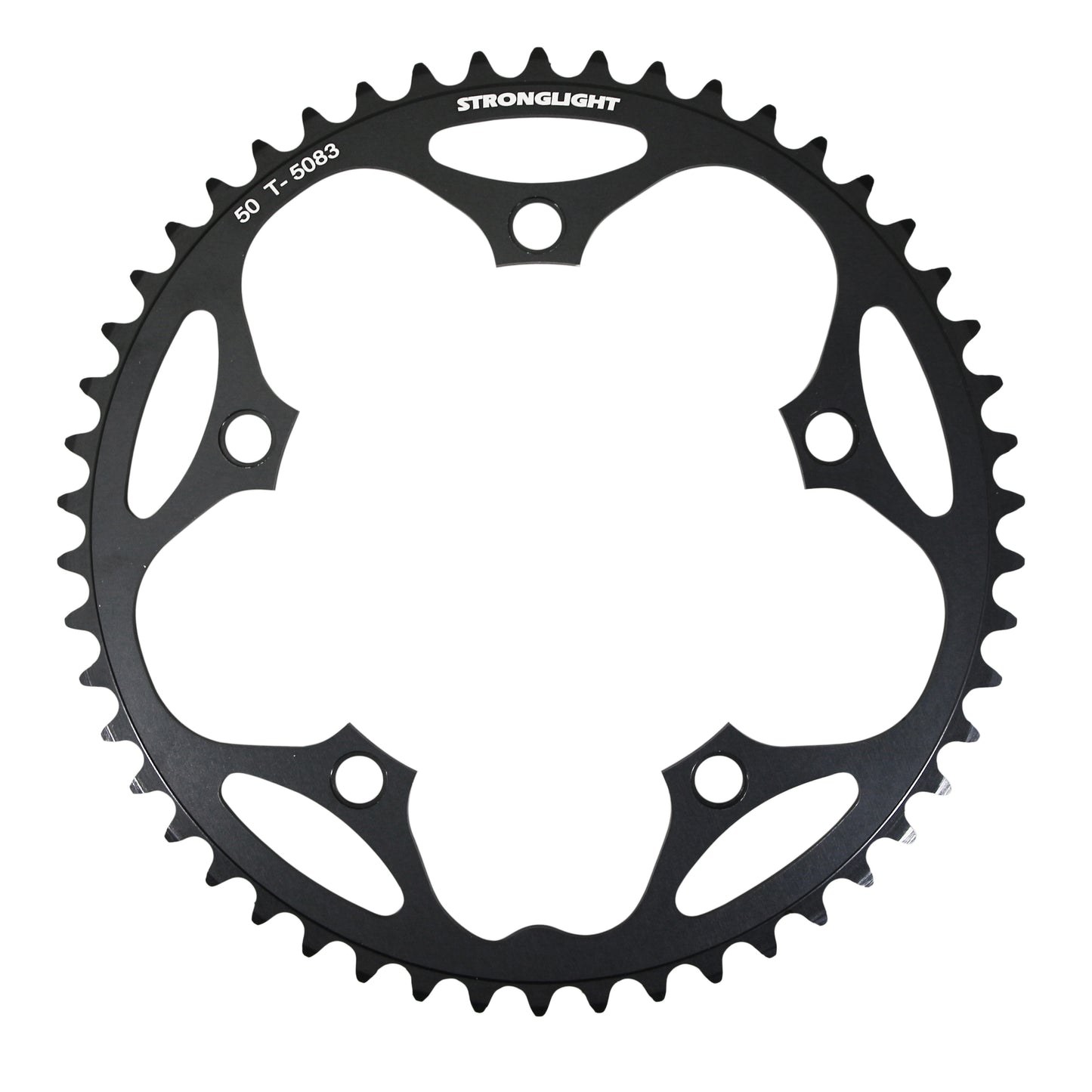 Plateau route Stronglight Dural 5 bras D130 50D ext Shimano noir 8-9V
