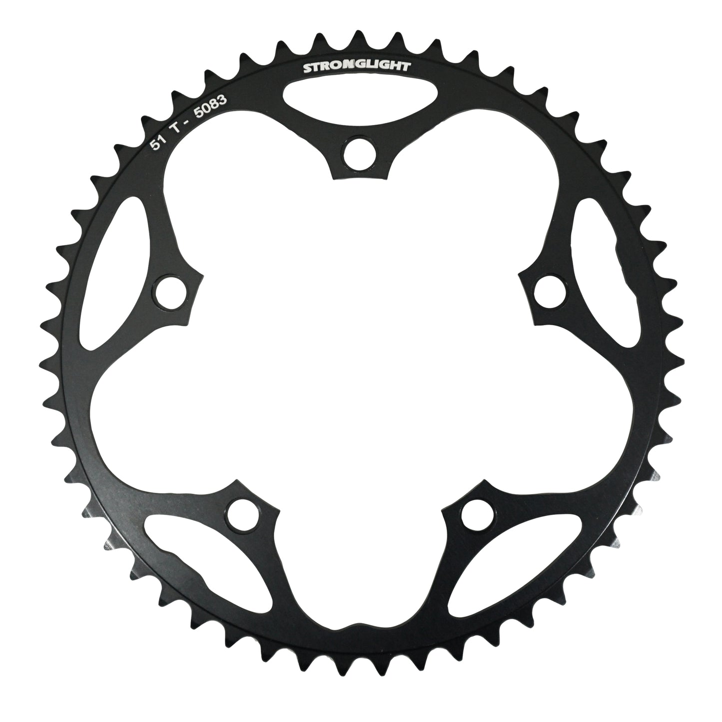 Plateau route Stronglight Dural 5 bras D130 51D ext Shimano noir 8-9V