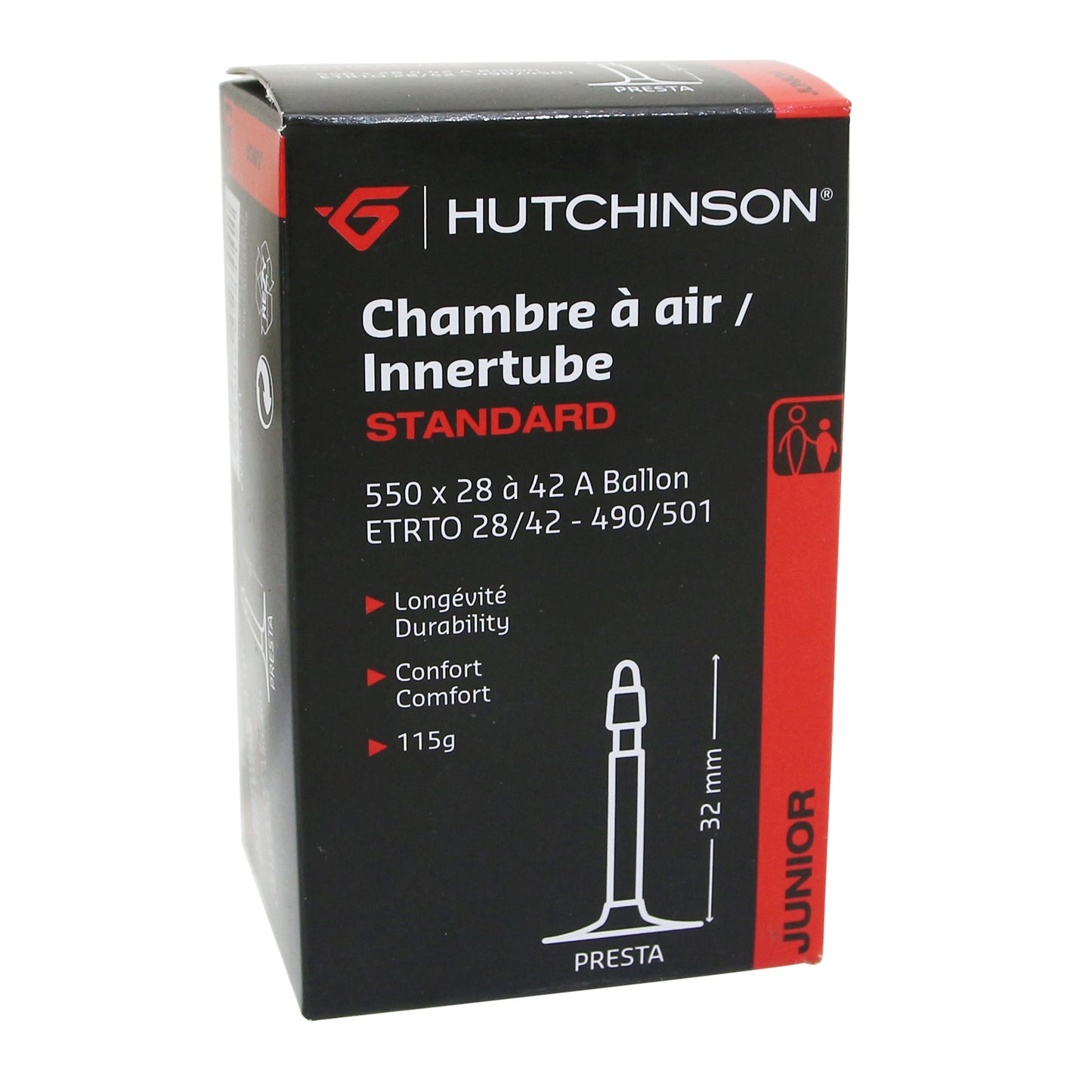 Bicycle inner tube 550 x 28-42a Hutchinson Presta valve 32mm 115g