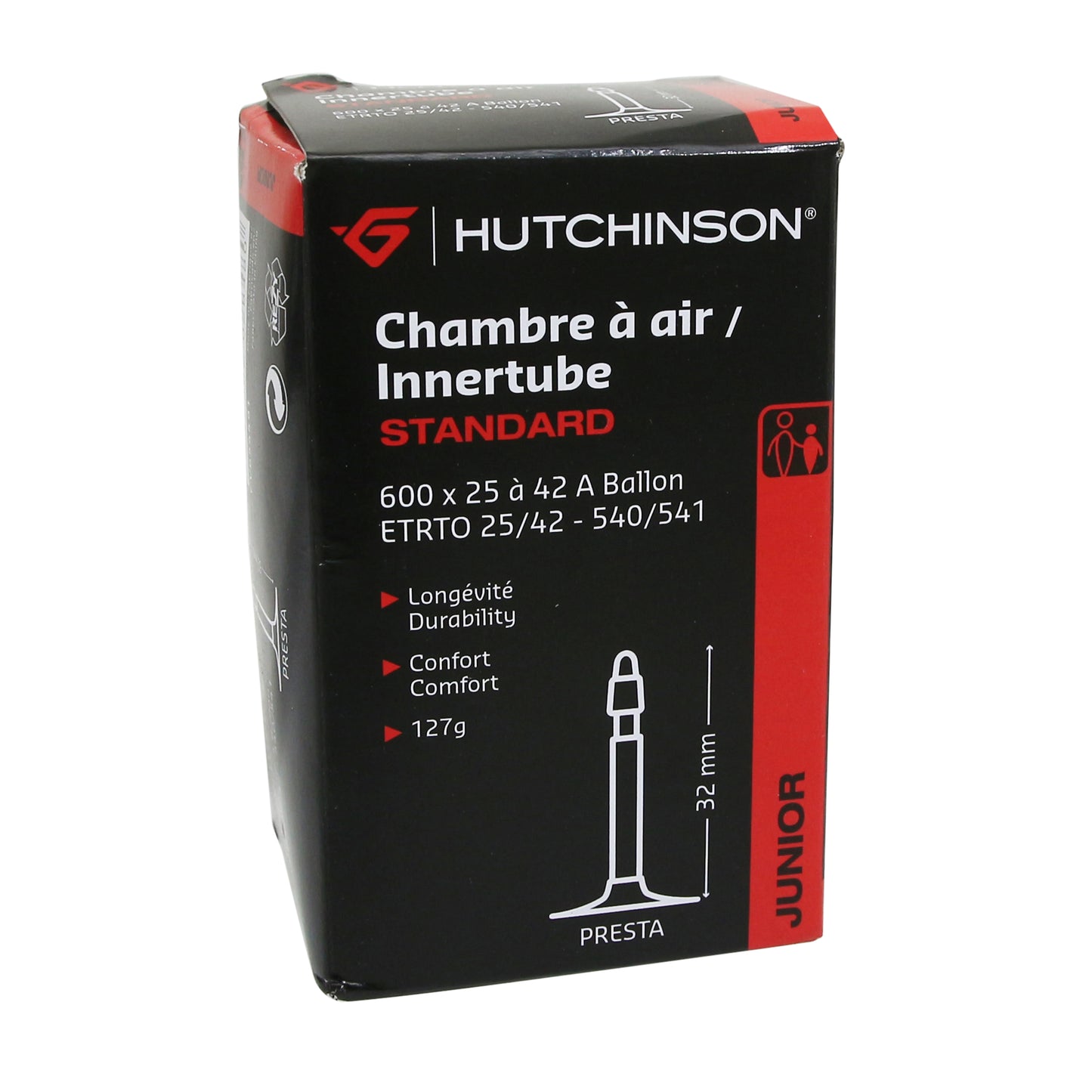 Bike inner tube 600 x 25-42a Hutchinson presta valve 32mm 127g