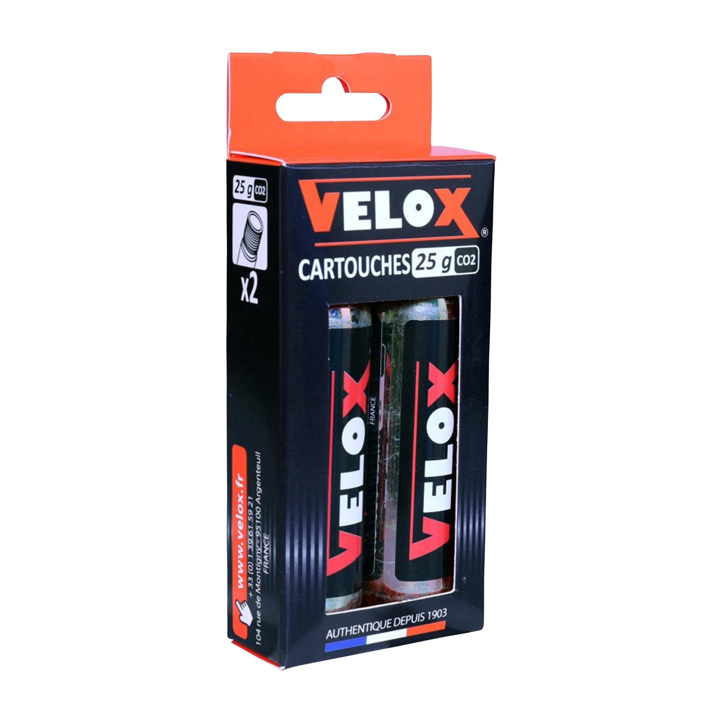 Cartouche CO2 filetée Velox 25 g