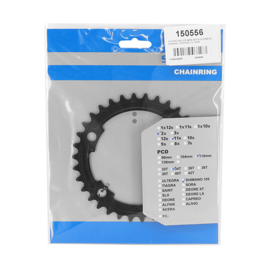 Plateau route 4 bras D110 pour Shimano 105 R7000 34D 11V