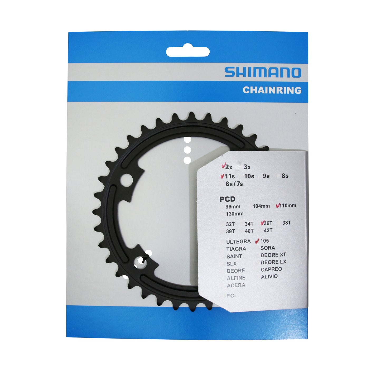 Road chainring 4-arm BCD 110 for Shimano 105 R7000 36T 11-speed