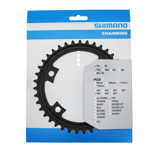 Plateau route 4 bras D110 pour Shimano 105 R7000 39D 11V