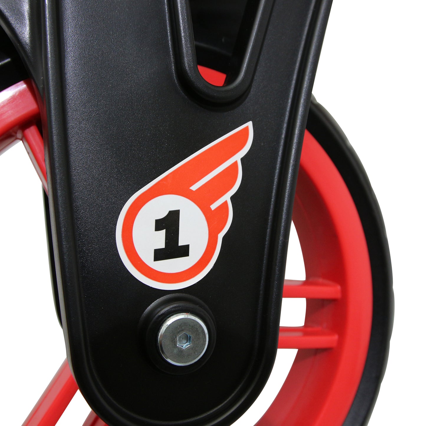 Polisport red 12-inch off-road balance bike
