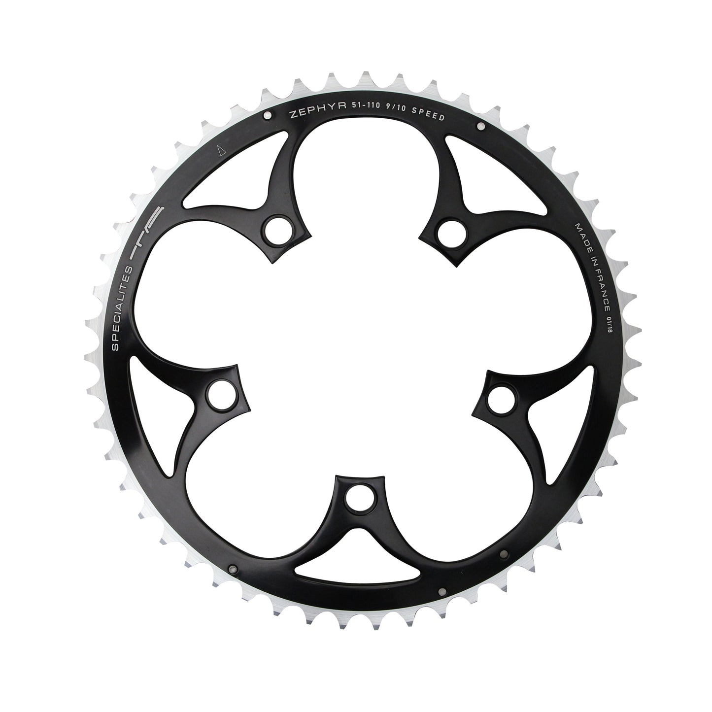Plateau route TA Zephyr 5 bras D110 51D ext Shimano 9-10V noir
