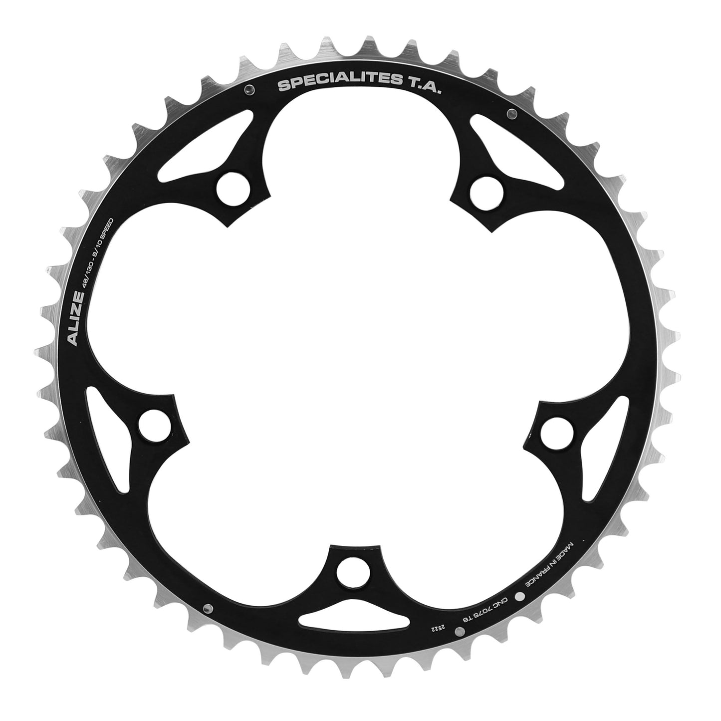 Chainring TA Alize 5 arm BCD130 48T outer black 8-10 speed