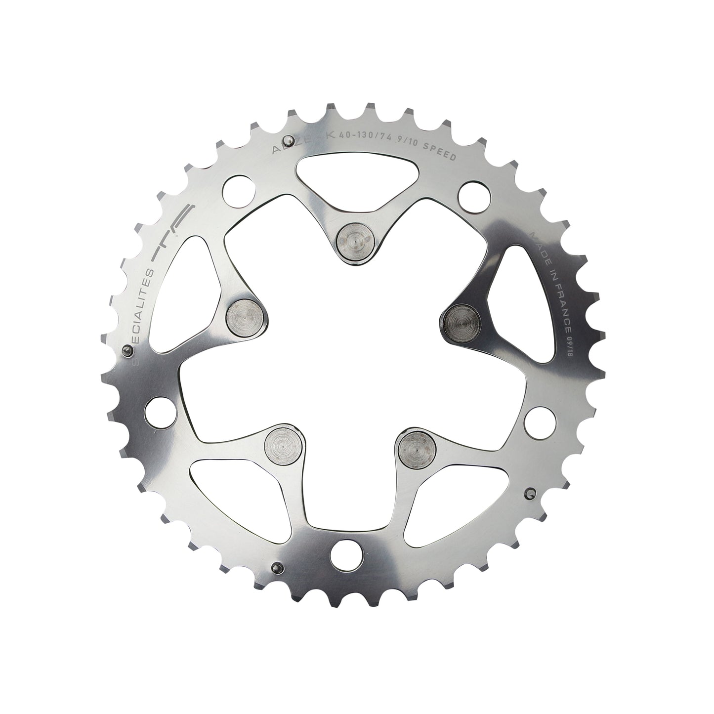 Chainring road TA Alize triple 5-arm BCD130 42T silver carrier 8-10 speed