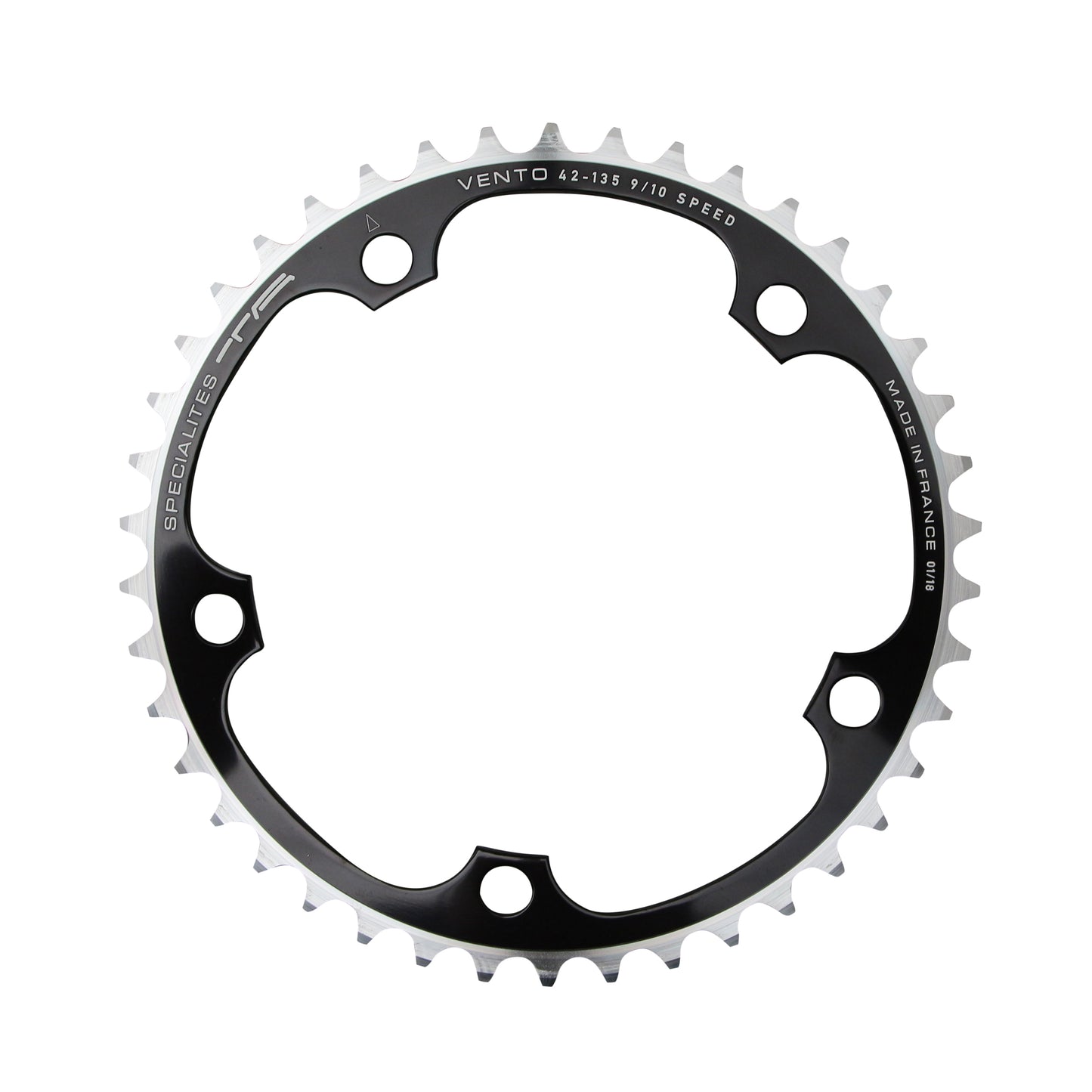 Road chainring TA Vento 5-arm BCD135 52T outer black 9-10sp