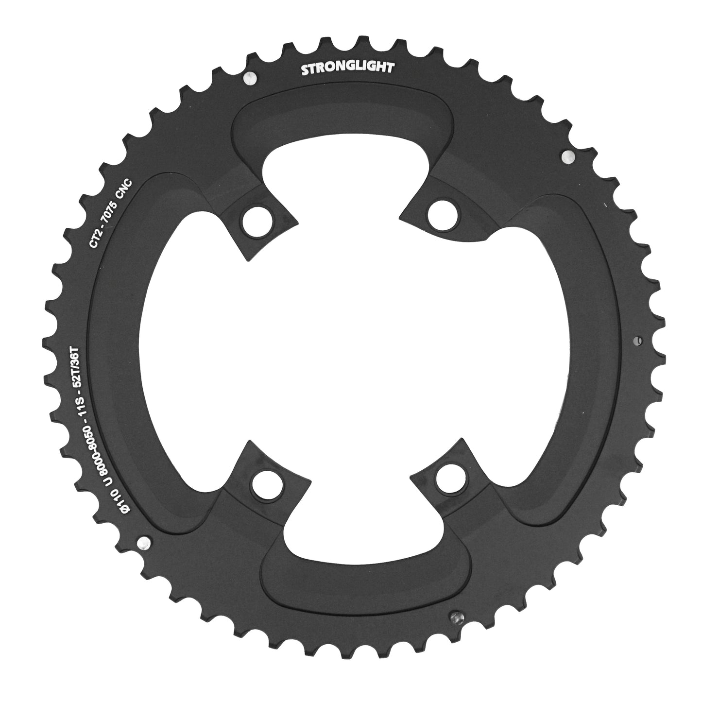 Plateau route Stronglight CT2 4 bras D110 pour Ultegra R8000 52D ext