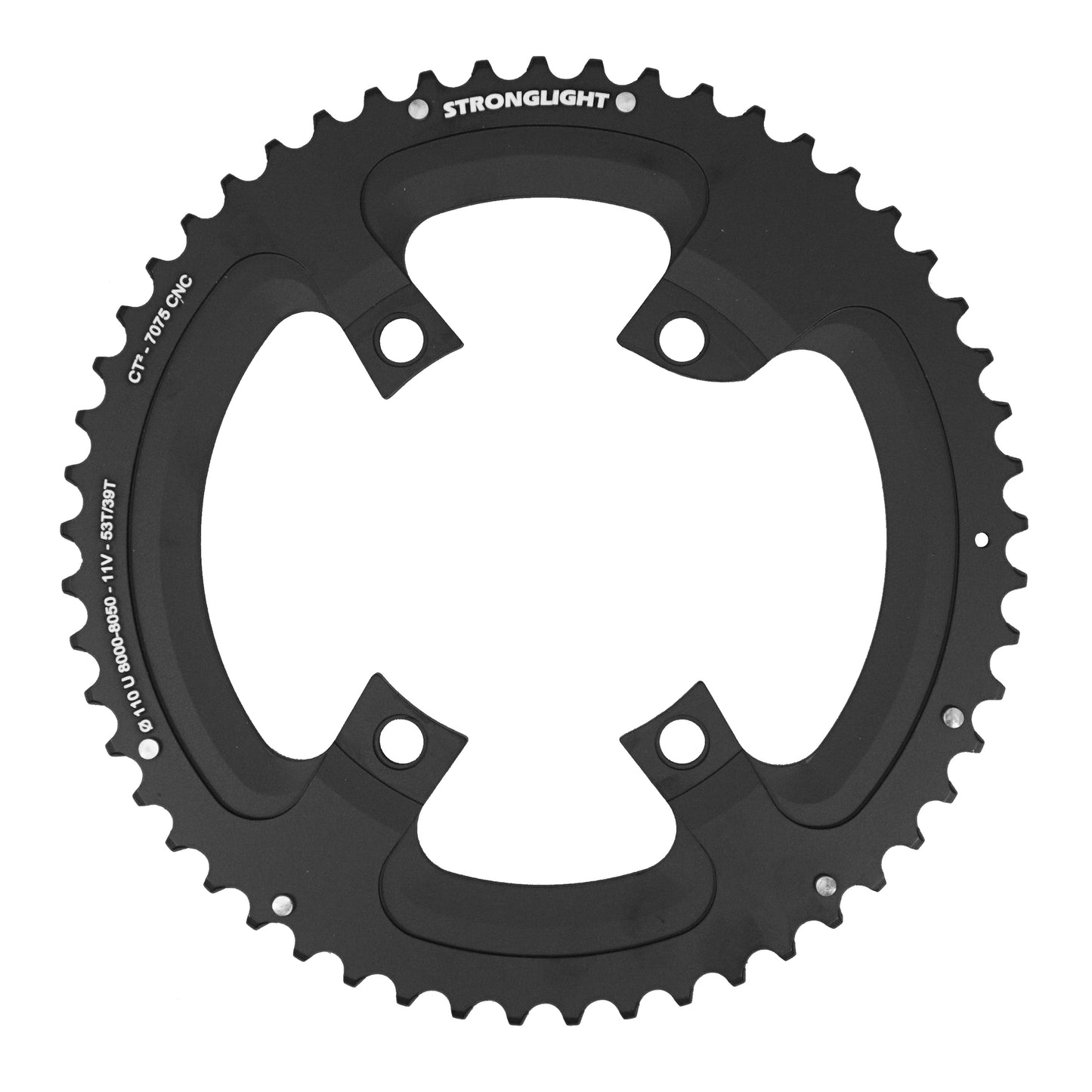 Plateau route Stronglight CT2 4 bras D110 pour Ultegra R8000 53D ext