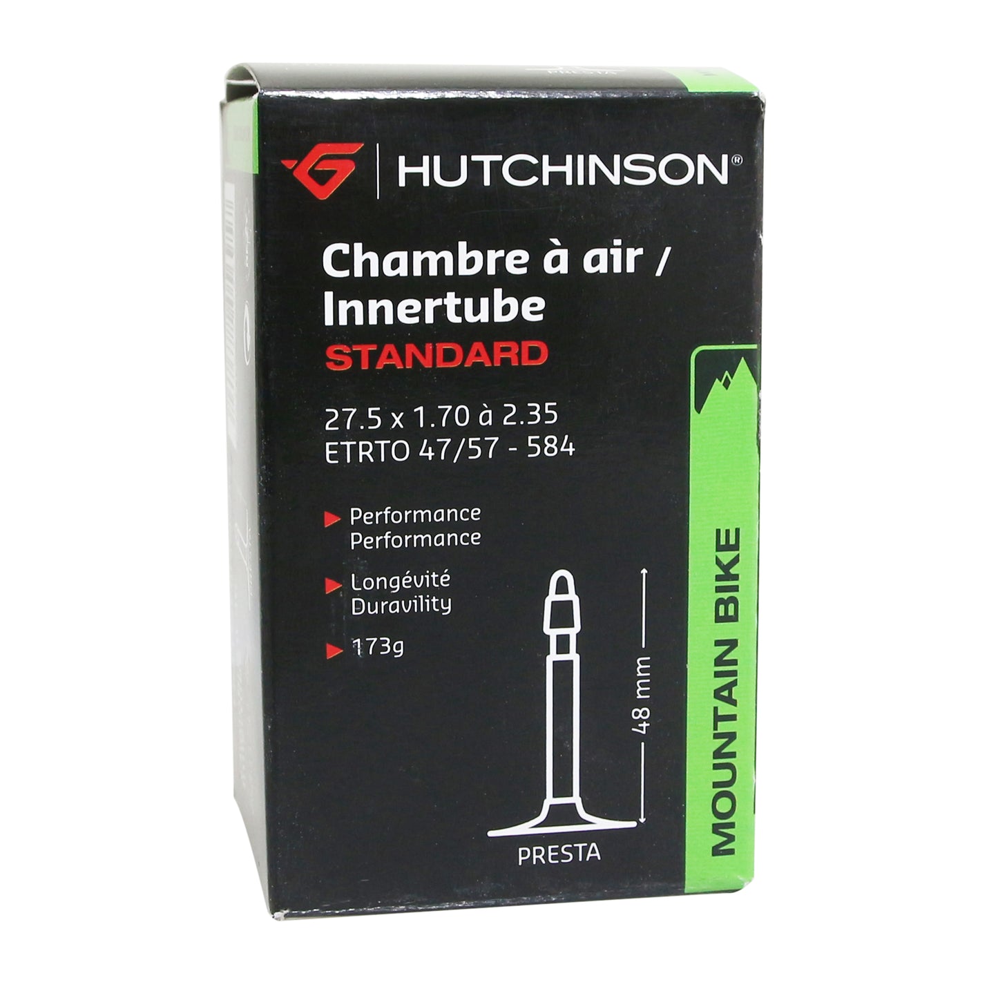Bicycle inner tube 27.5 x 1.70-2.35 Hutchinson Presta valve 48mm 173g