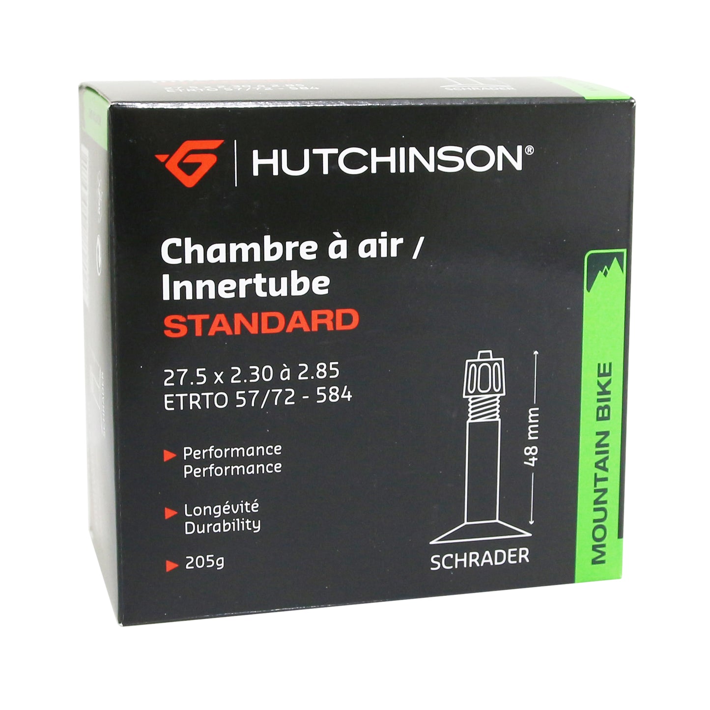 Bicycle inner tube 27.5 x 2.30-2.85 Hutchinson standard valve 48mm 205g