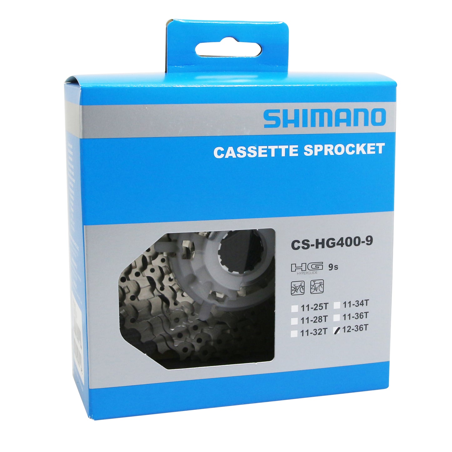 9-speed cassette. Shimano Deore-Alivio HG400 12-36 (12-13-15-17-20-23-26-30-36)