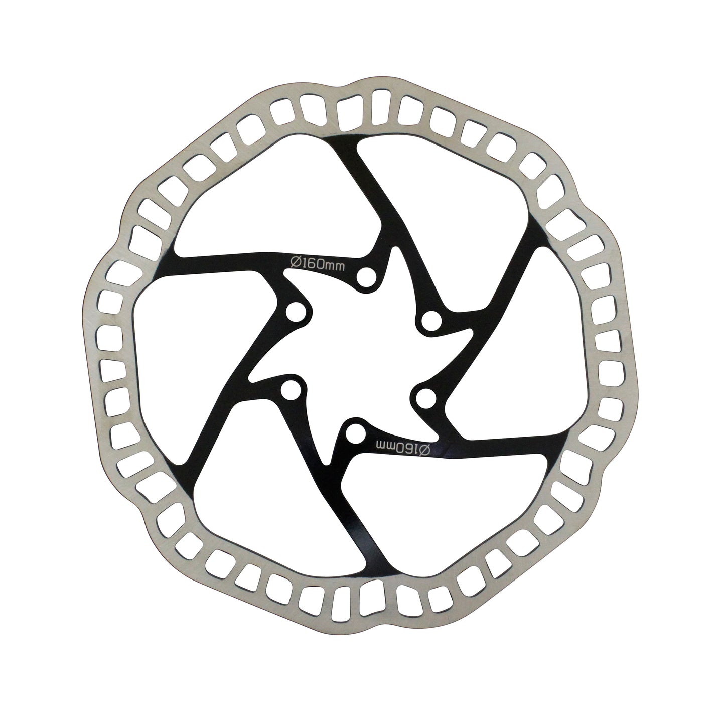 Newton Brakco 6-bolt MTB Disc Brake Shimano and other compatible 160mm silver black center + 6 screws