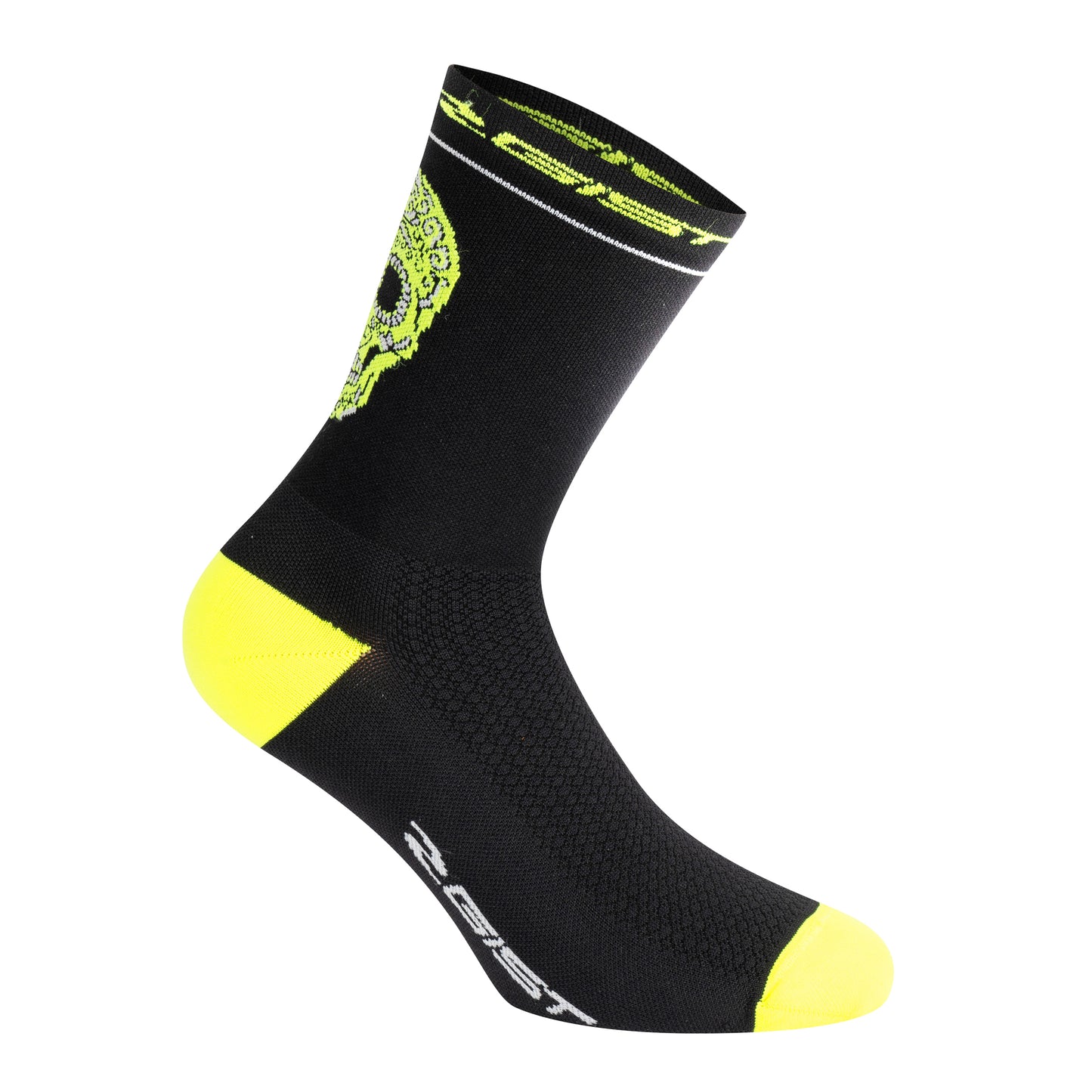 Chaussettes Socquettes Été Gist Crâne Noir Jaune Fluo Hauteur 18cm