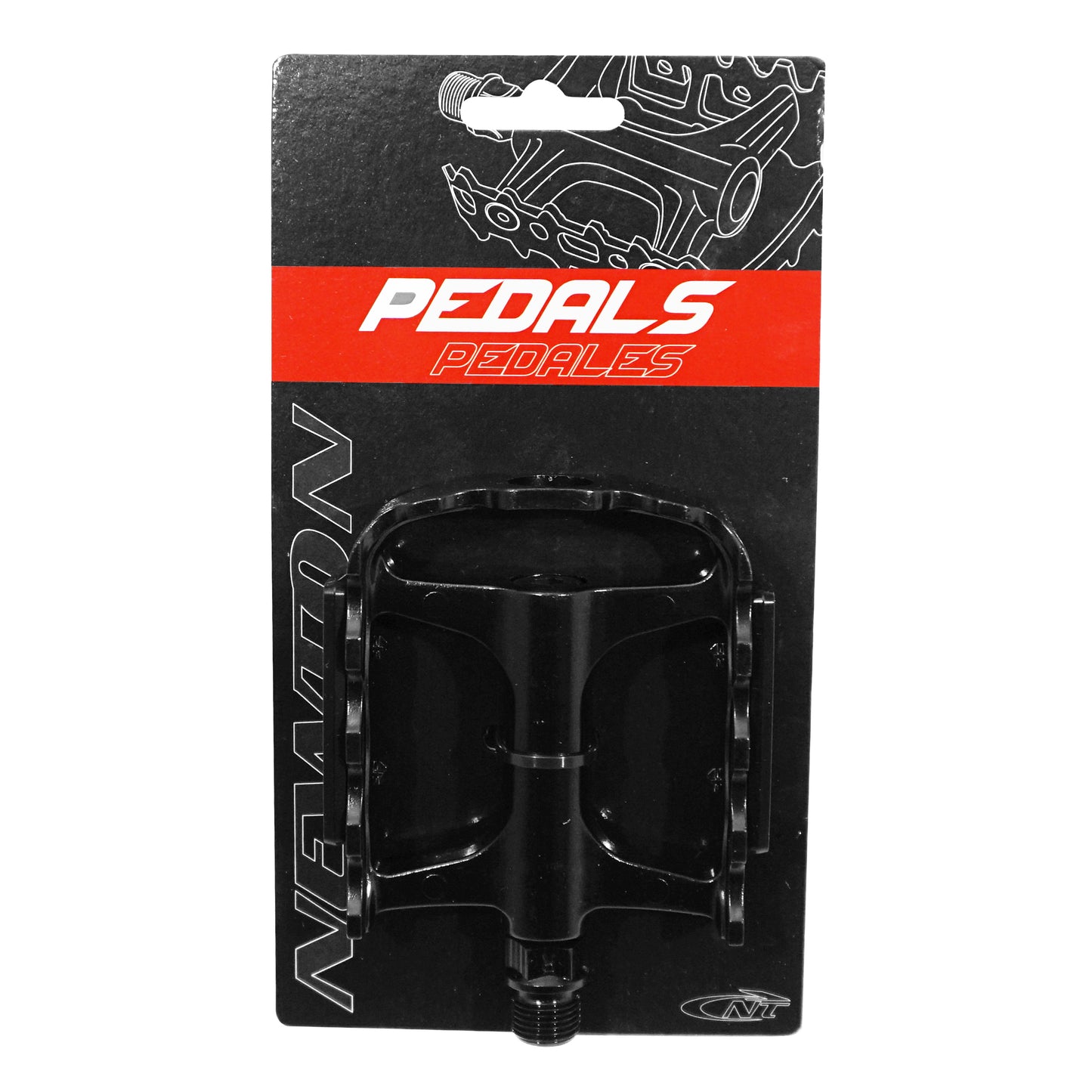 Pédale city VTT premium Newton alu noir 9/16