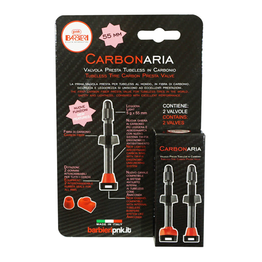 Valve tubeless Presta PCP carbone 55 mm