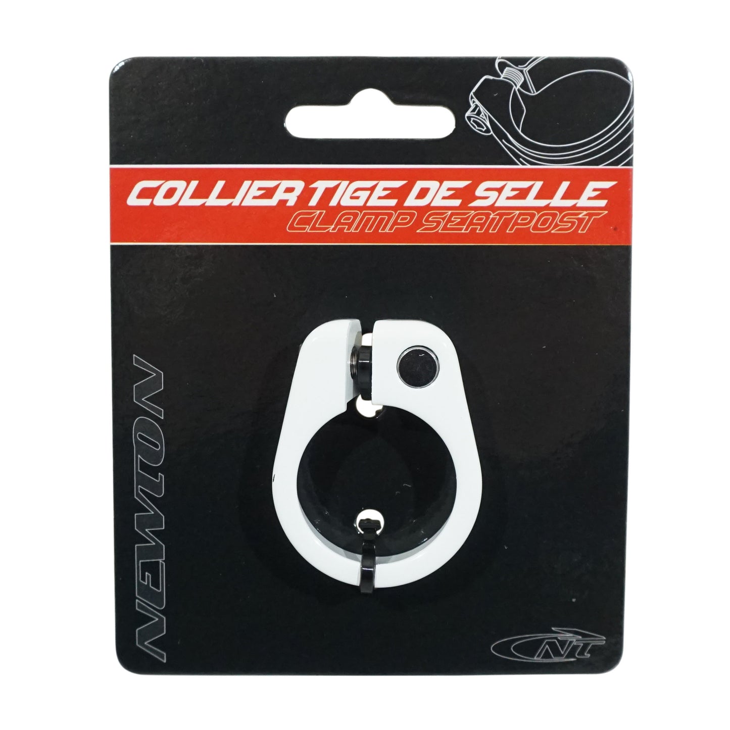 Newton CHC white seat post clamp 34.9 mm diameter