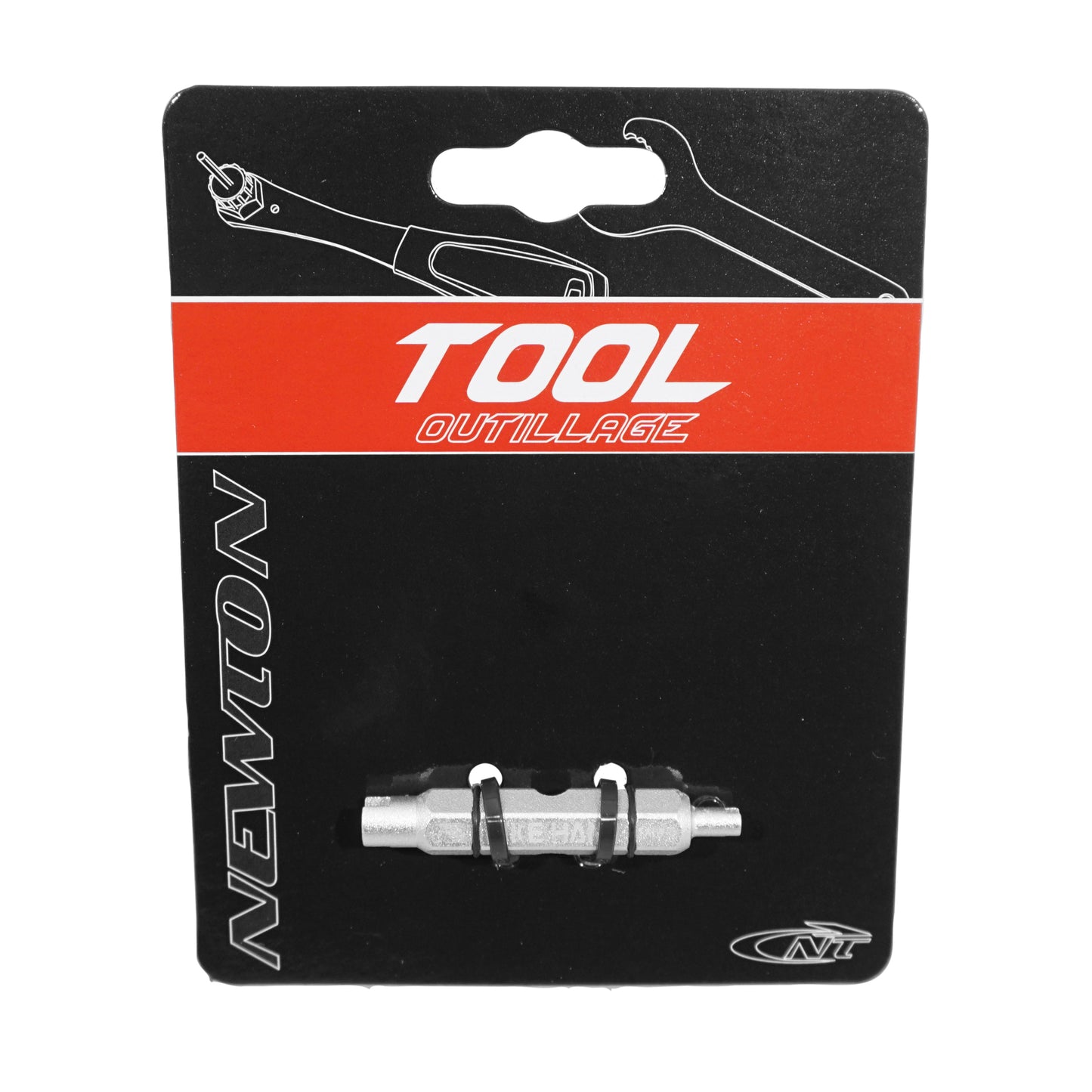 Newton valve core remover for Presta-Schrader valves