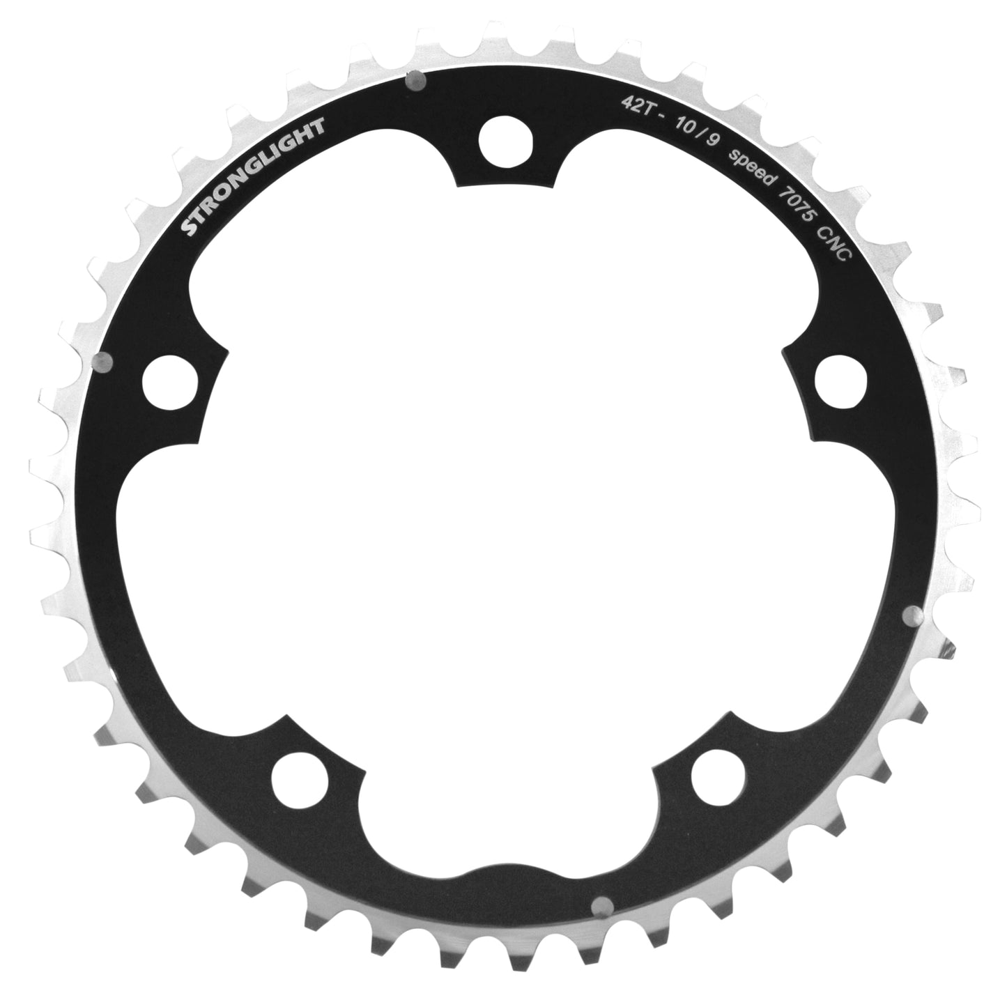 Plateau route Stronglight D130 42D milieu triple Shimano noir