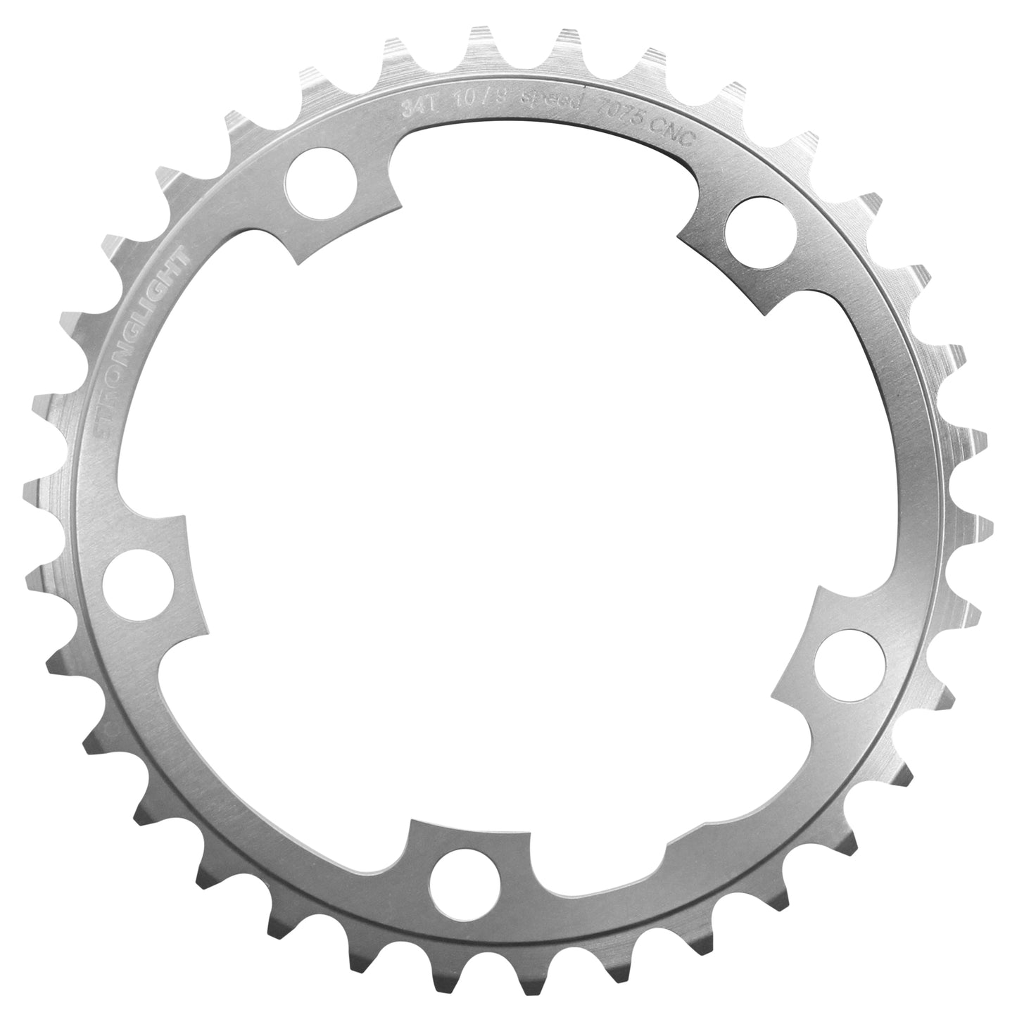 Plateau route Stronglight 5 bras D110 34D int argent 9-10V