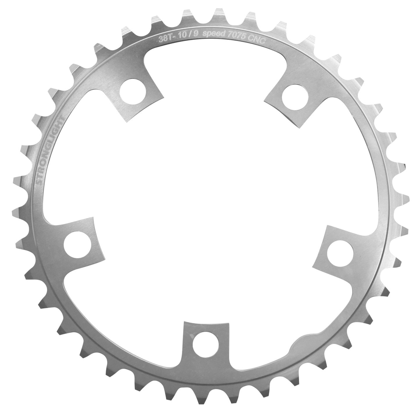 Plateau route Stronglight 5 bras D110 38D int argent 9-10V