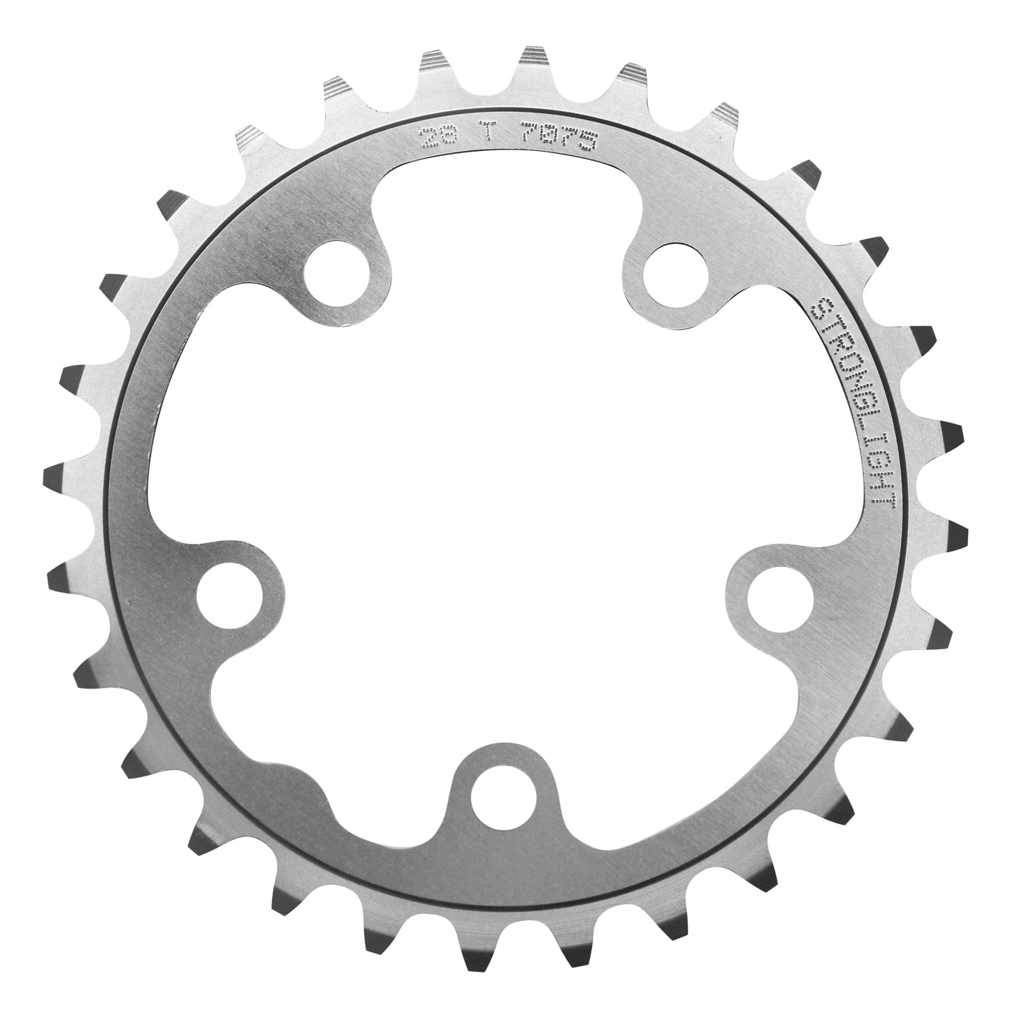 Plateau route Stronglight 5 bras D74 28D triple argent 9-10V
