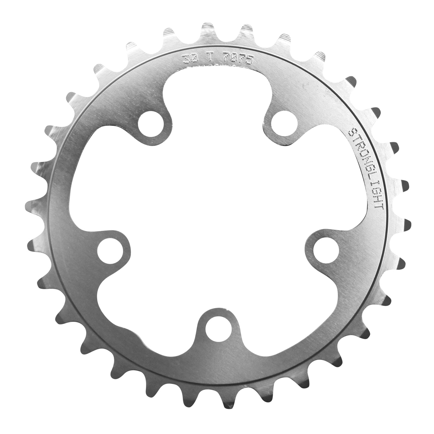 Plateau route Stronglight 5 bras D74 30D triple argent 9-10V