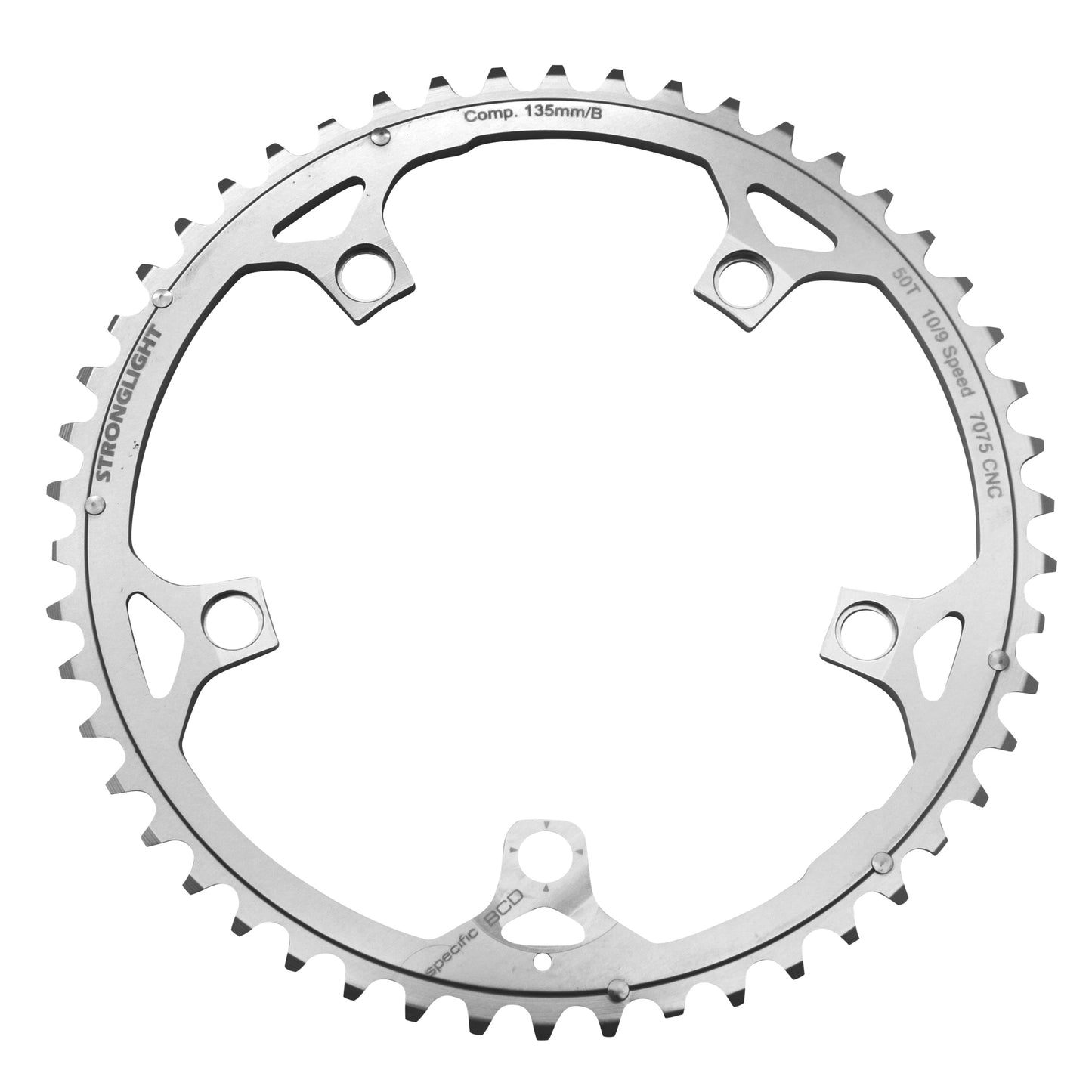 Plateau route Stronglight UltraTorque 5 bras D135 50D ext Campagnolo 9-10V