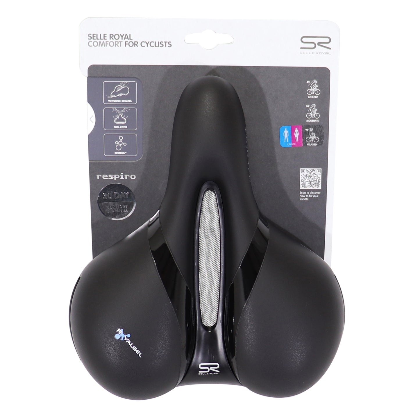 Selle Royal Respiro Leisure Gel Relaxed Black 256x227