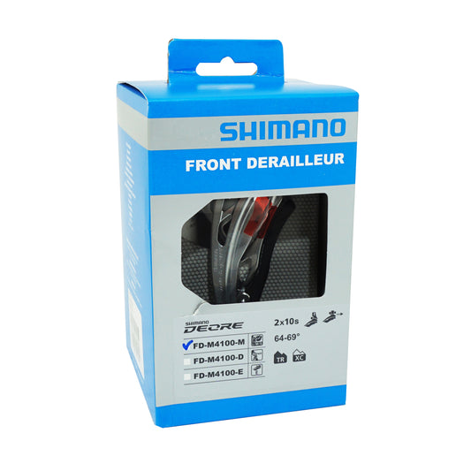 Shimano Deore M4100 2x10 mountain bike front derailleur, low clamp 28.6 to 34.9, top pull