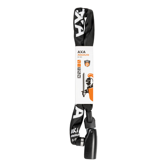Antivol vélo chaîne à clé Axa absolute diam 8 mm l0.90m noir - niveau protection élevé pour vélo electrique - sécurité niveau 9-15