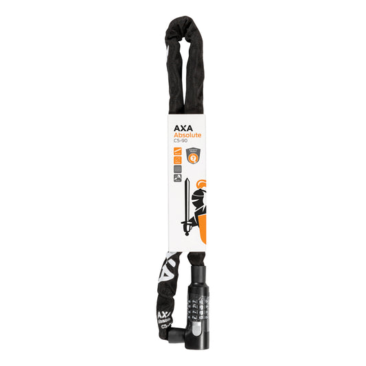 Antivol vélo chaîne à combinaison Axa absolute code diam 5 mm l 0.90m noir - sécurité niveau 7-15