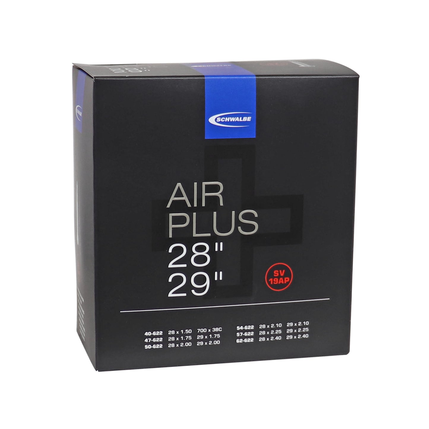 Chambre à air vélo 29 x 1.75-2.40 et 700 x 40-60 Schwalbe air plus renforcé valve alu presta obus démontable (sv19ap)