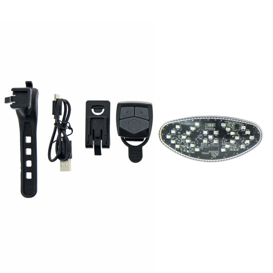 Eclairage vélo directionnel usb arrière sur tige de selle avec clignotant et bouton indicateur de direction sans fil PCP