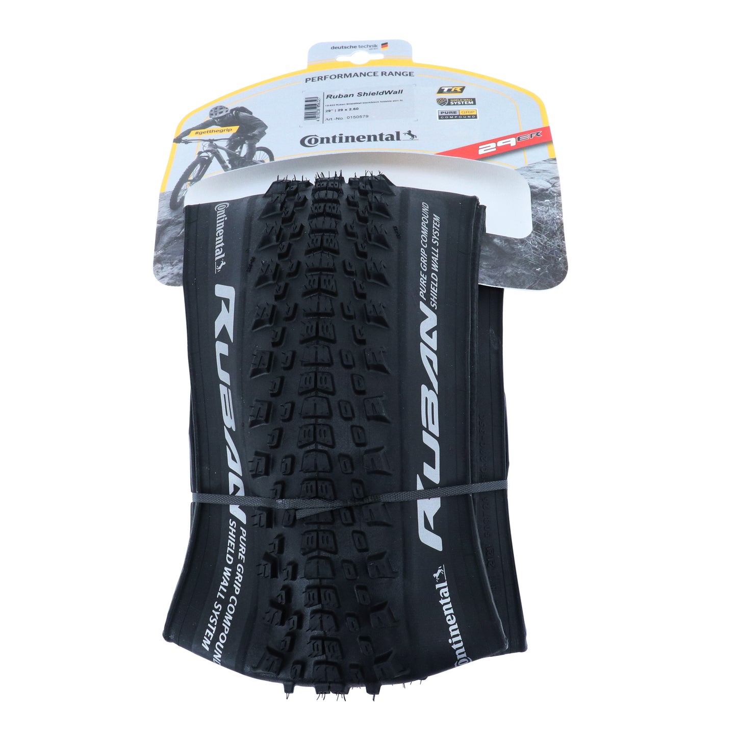 MTB Tyre 29 X 2.60 Continental Ruban Shield Wall Black Tubeless Ready TS (65-622) E-bike Compatible