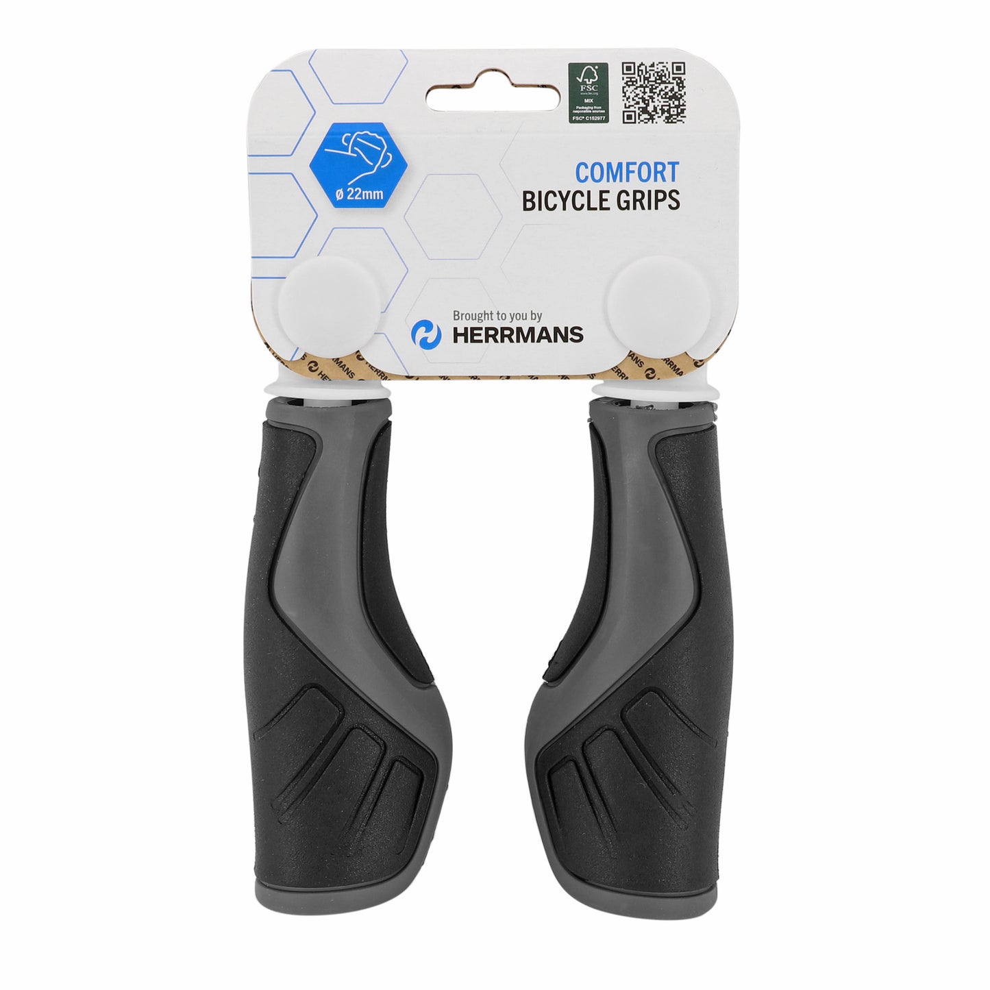 Poignées City Herrmans Oxy Ergo bi-densité noir gris 120mm