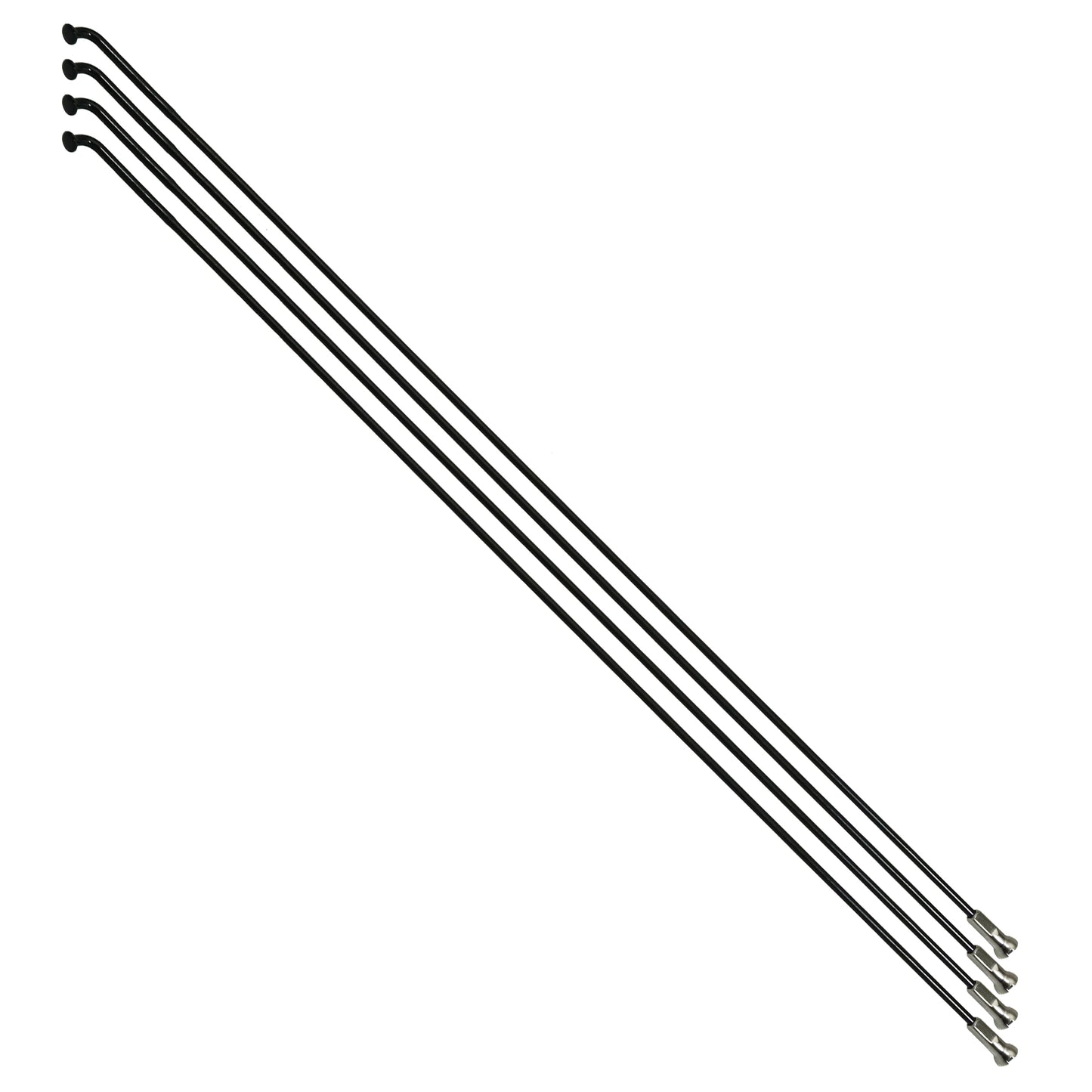 Rayon PCP renforcé inox noir 2mm/2,3mm coudé 282 mm x4