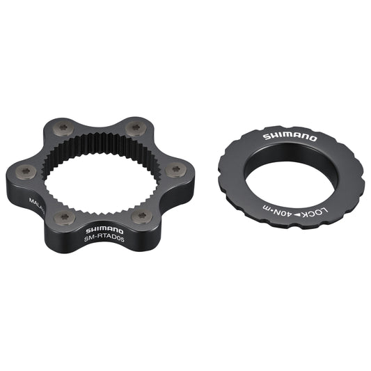 Adaptateur frein à disque transforme fixation disque Centerlock Shimano en 6 trous pour axe traversant origine