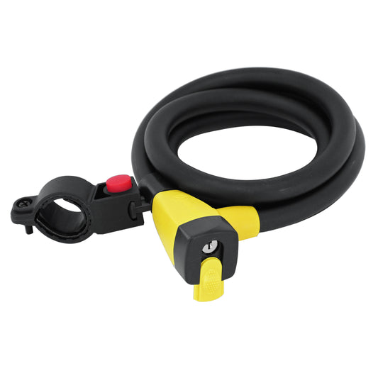 Auvray spiral bike lock with key, 15 mm diameter, 1.50 m long, matte black with bracket