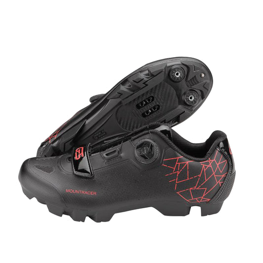 Chaussures VTT Ges mountracer2 noir / rouge fixation microclip atop / velcro compatible SPD