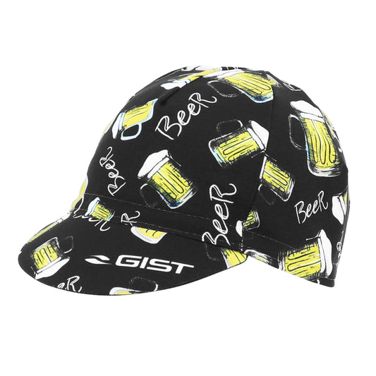 Casquette vélo déco bière noir / jaune Gist